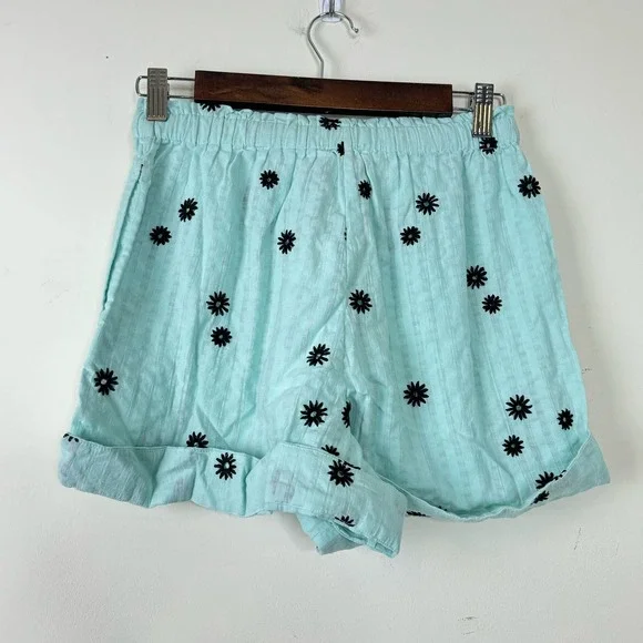 Tanya Taylor Blue Flora Shorts NWT Size XS